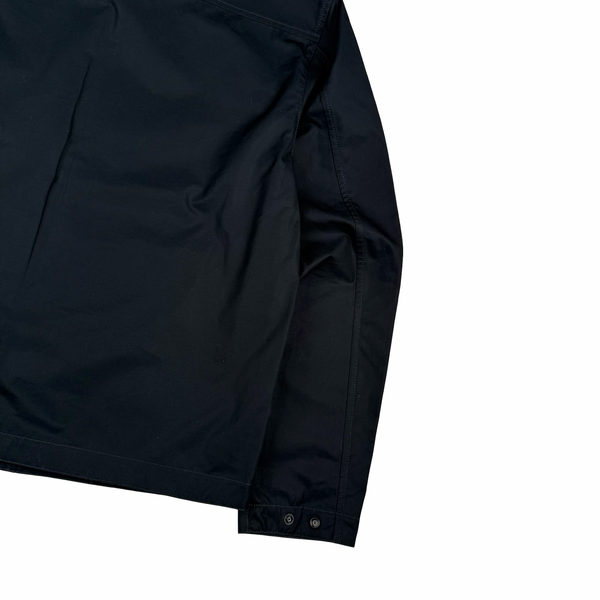Stone Island Ghost 2026 Black Organic Cotton Full Zip Jacket Overshirt - Medium