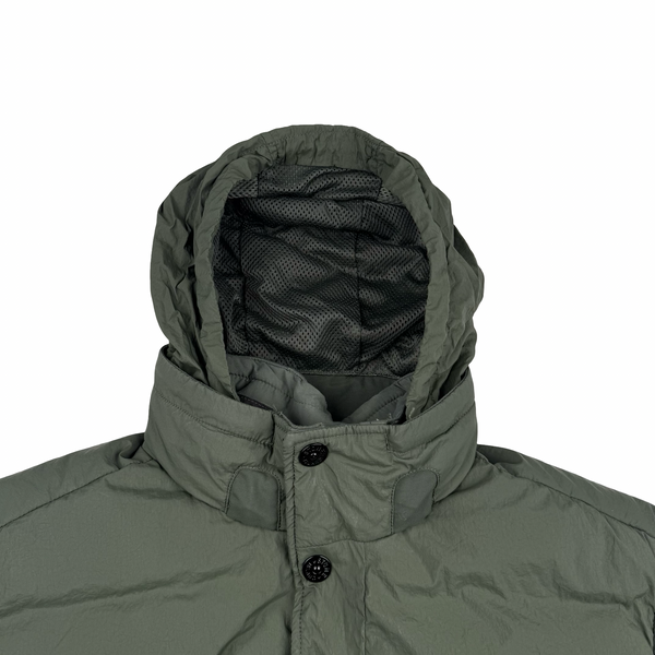 Stone Island 2016 Sage Green Crinkle Puffer Jacket - XL