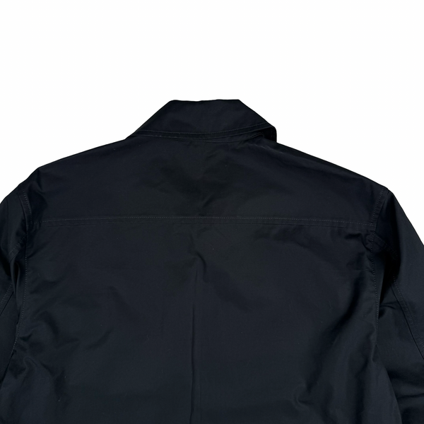 Stone Island Ghost 2026 Black Organic Cotton Full Zip Jacket Overshirt - Medium