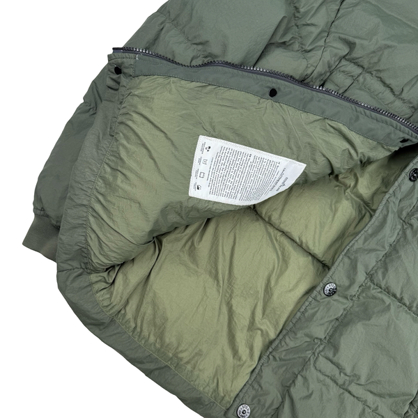 Stone Island 2016 Sage Green Crinkle Puffer Jacket - XL
