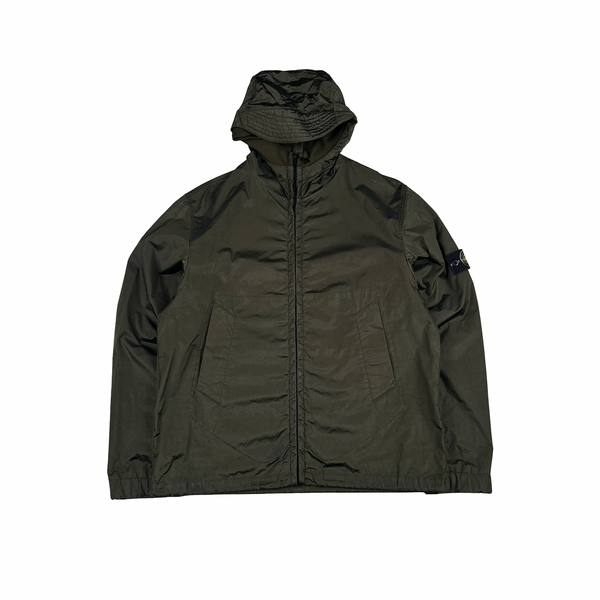 Stone Island 2007 Khaki Nylon Metal Hooded Jacket - XL