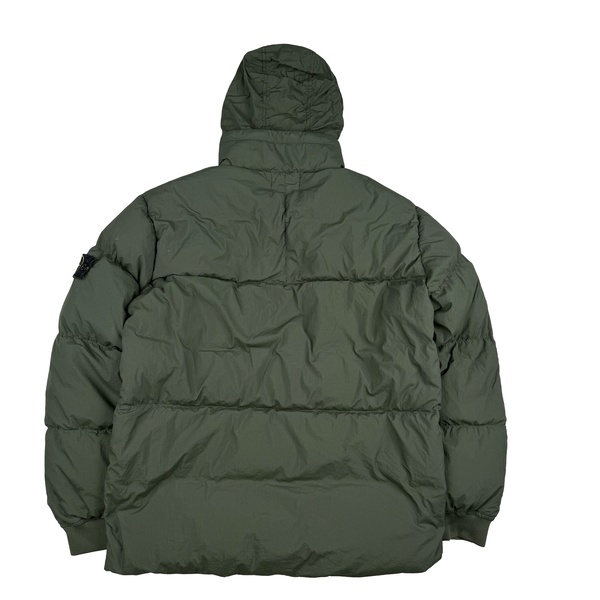 Stone Island 2016 Sage Green Crinkle Puffer Jacket - XL