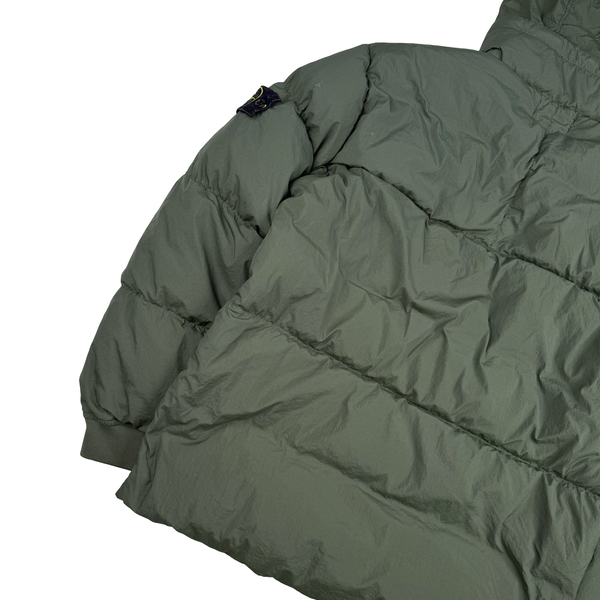 Stone Island 2016 Sage Green Crinkle Puffer Jacket - XL