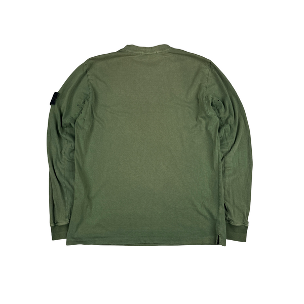 Stone Island 2015 Green Cotton Longsleeve T Shirt - XL