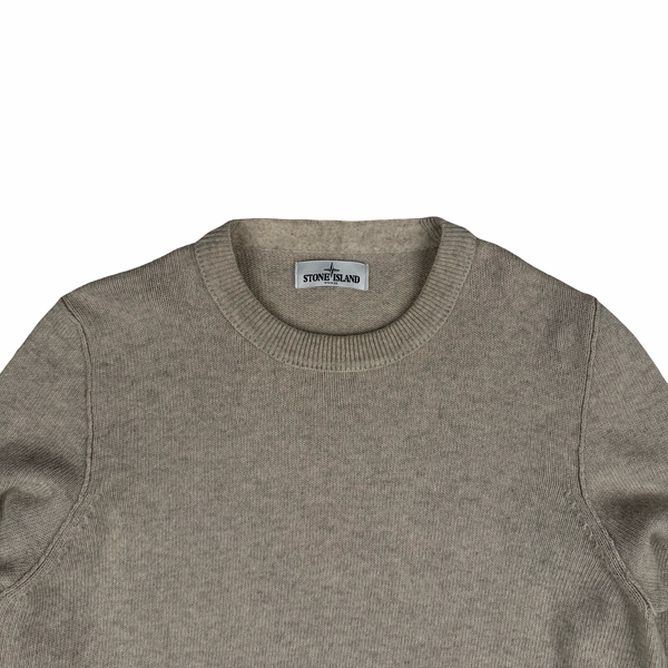 Stone Island Beige Thick Wool Blend Knitted Pullover Jumper - XL