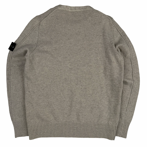 Stone Island Beige Thick Wool Blend Knitted Pullover Jumper - XL