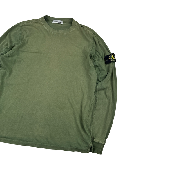 Stone Island 2015 Green Cotton Longsleeve T Shirt - XL