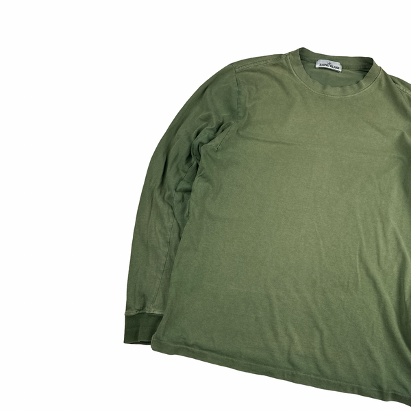 Stone Island 2015 Green Cotton Longsleeve T Shirt - XL