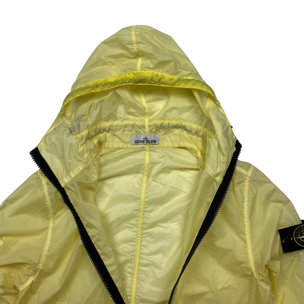 Stone Island Yellow Lamy Velour Hooded Jacket - Smalll