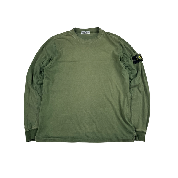 Stone Island 2015 Green Cotton Longsleeve T Shirt - XL