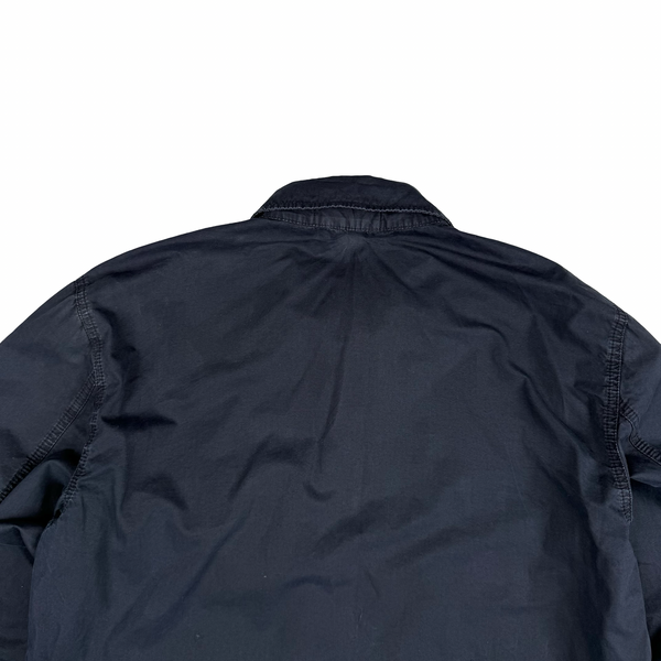 Stone Island 2021 Navy Cotton Full Zip Overshirt - Large