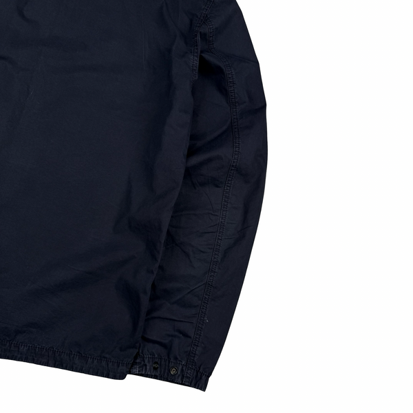 Stone Island 2021 Navy Cotton Full Zip Overshirt - Large