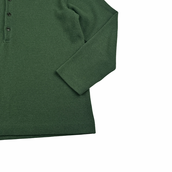 CP Company RARE 1995 Green Buttoned Collar Pullover Wool Jumper - Large