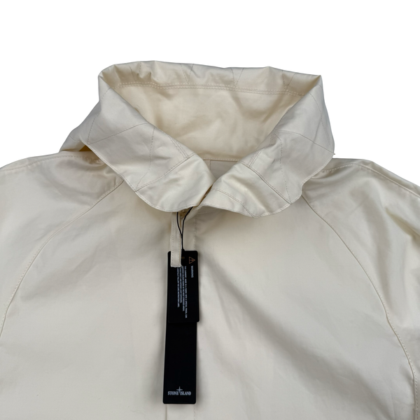 Stone Island 2017 White Ghost Piece Mac Supima 2L Long Jacket - Small