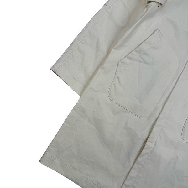 Stone Island 2017 White Ghost Piece Mac Supima 2L Long Jacket - Small