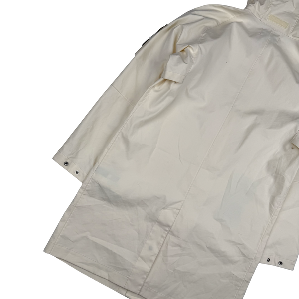 Stone Island 2017 White Ghost Piece Mac Supima 2L Long Jacket - Small