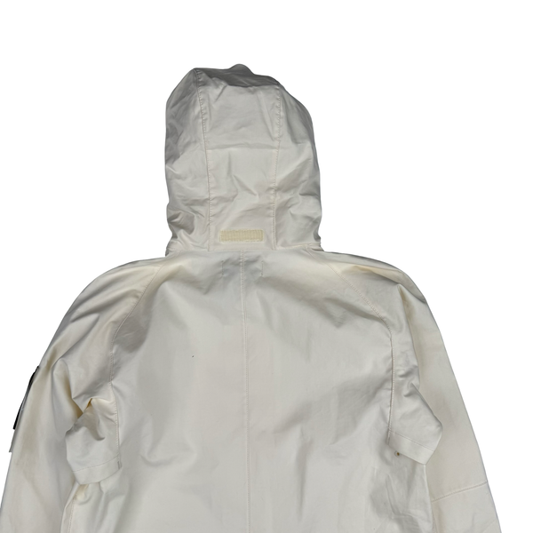 Stone Island 2017 White Ghost Piece Mac Supima 2L Long Jacket - Small