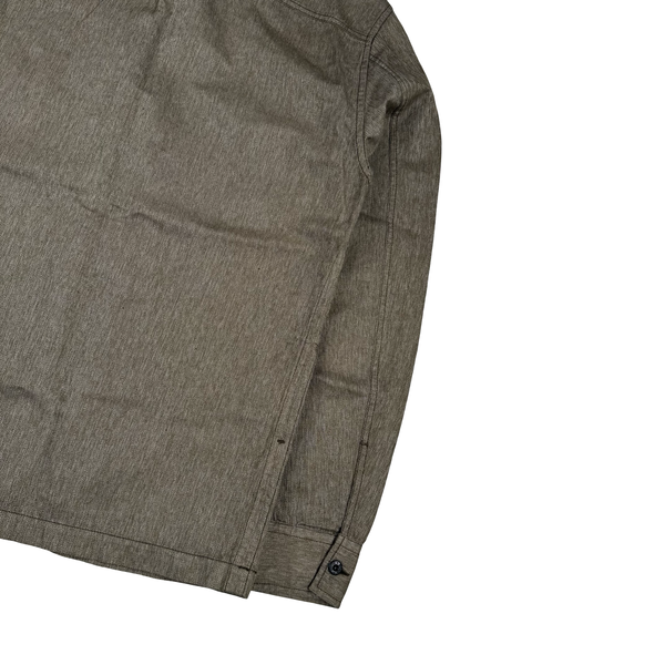 Stone Island 2014 Khaki Resin Coated Cotton Overshirt - Medium