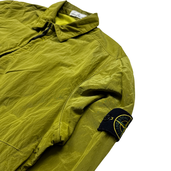Stone Island Mustard Yellow Shimmer Lined Overshirt Large Mat s Island