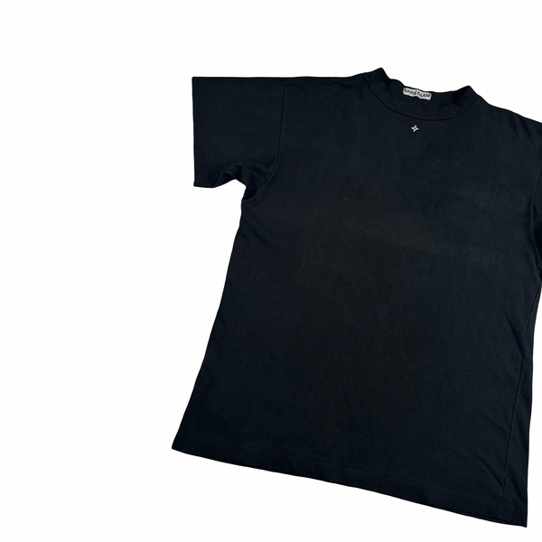 Stone Island 90’s Black Spellout Compass Cotton T Shirt - Large