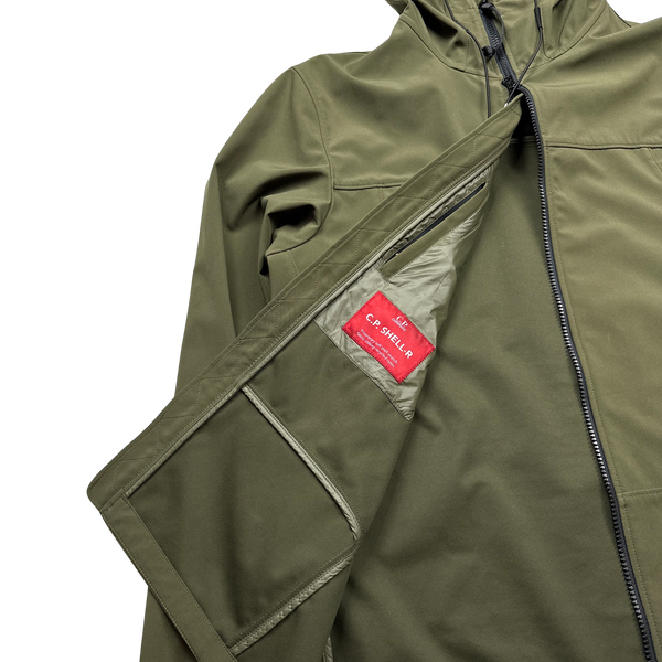 CP Company Green Khaki Soft Shell Goggle Jacket - XL