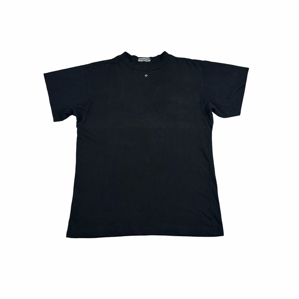 Stone Island 90’s Black Spellout Compass Cotton T Shirt - Large