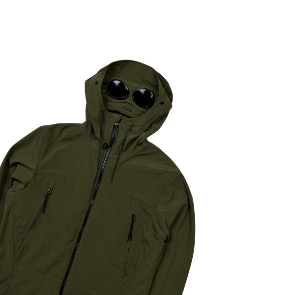 CP Company Green Khaki Soft Shell Goggle Jacket - XL