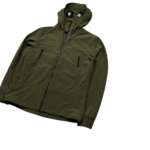 CP Company Green Khaki Soft Shell Goggle Jacket - XL