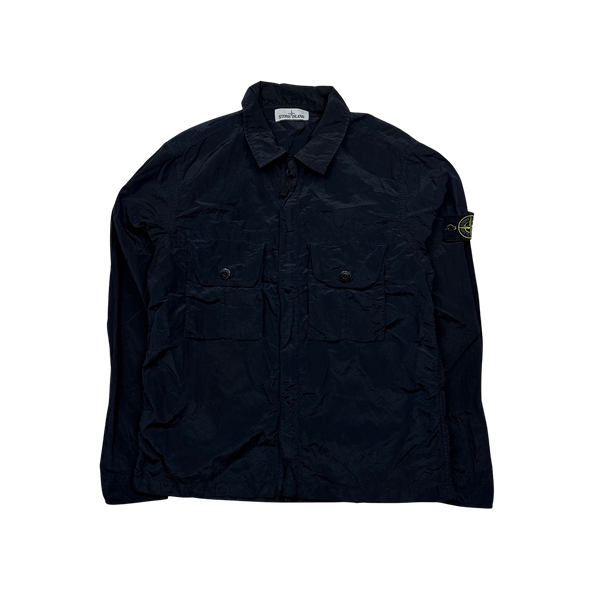 Stone Island 2017 Navy Nylon Metal Shimmer Overshirt - Large