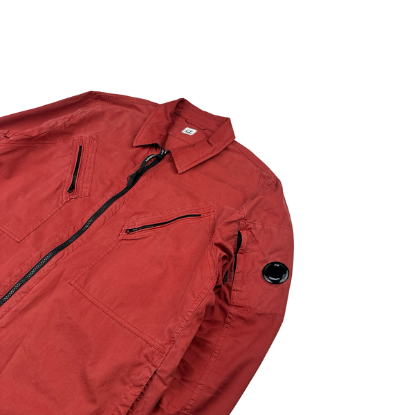 CP Company Red Harrods Exclusive Zipped Cotton Overshirt - 3XL