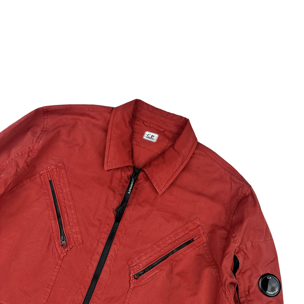 CP Company Red Harrods Exclusive Zipped Cotton Overshirt - 3XL
