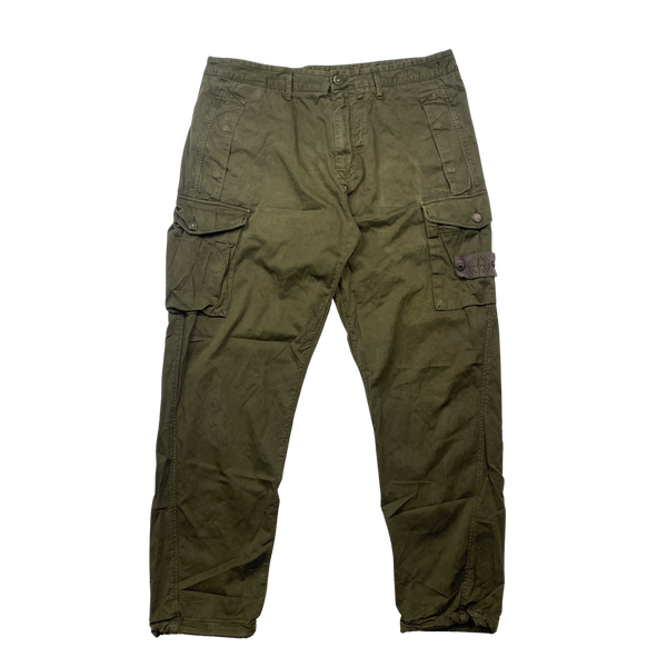 Stone Island 2020 Khaki Ghost Cotton Cargo Trousers - 36"