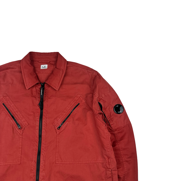 CP Company Red Harrods Exclusive Zipped Cotton Overshirt - 3XL