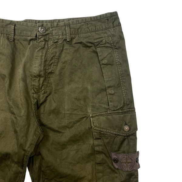 Stone Island 2020 Khaki Ghost Cotton Cargo Trousers - 36"