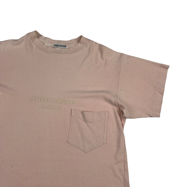 Stone Island 80's Marina Spellout Vintage Cotton T Shirt - Large