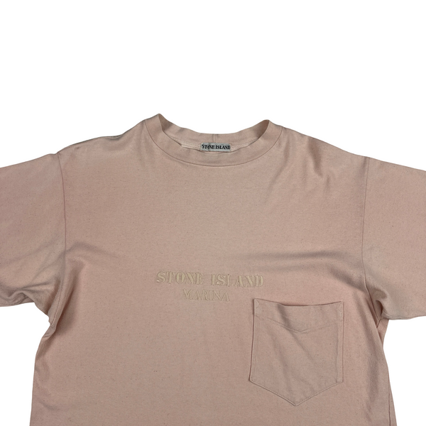 Stone Island 80's Marina Spellout Vintage Cotton T Shirt - Large