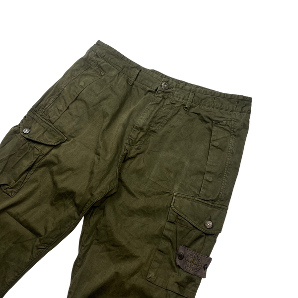 Stone Island 2020 Khaki Ghost Cotton Cargo Trousers - 36"