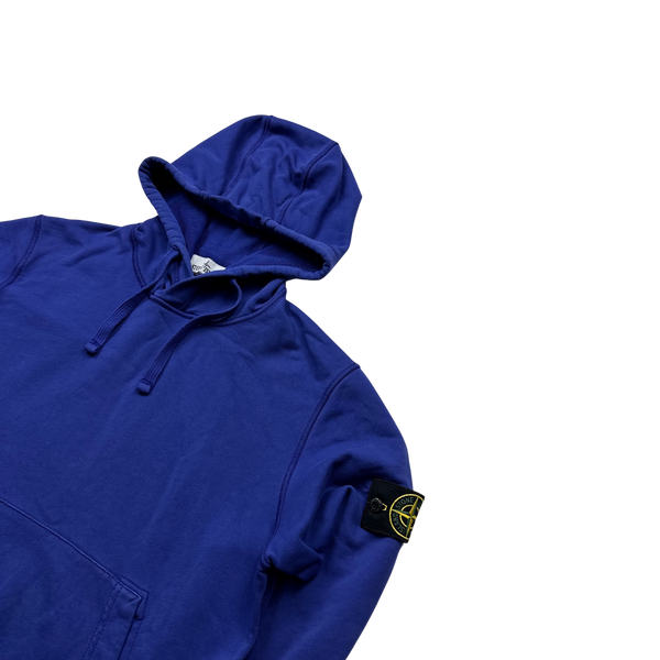 Stone Island Blue 2022 Pullover Hoodie - Medium