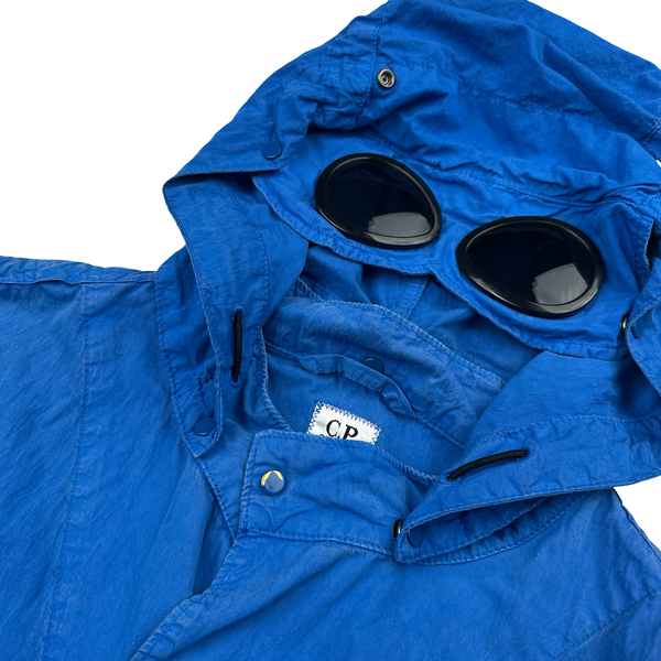 CP Company Blue Cotton Spellout Goggle Jacket - 3XL