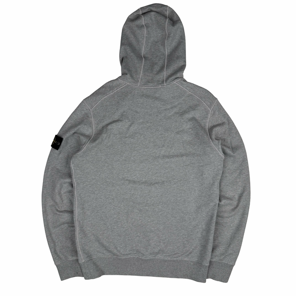 Stone Island 2022 Grey Cotton Pullover Hoodie - Large
