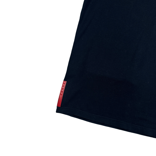 Prada Navy Red Tab Cotton T Shirt - XL