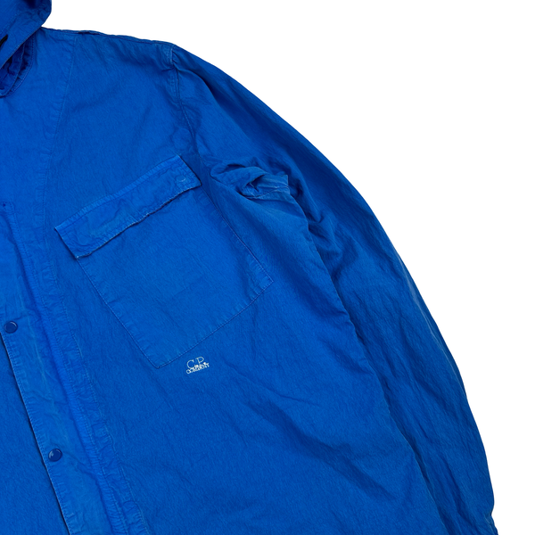 CP Company Blue Cotton Spellout Goggle Jacket - 3XL