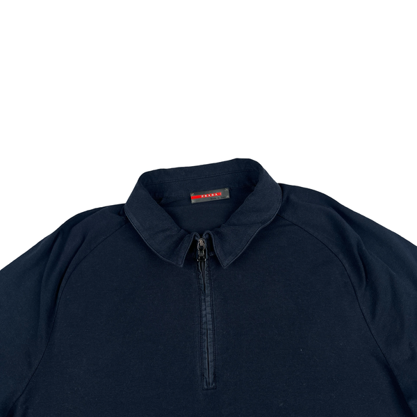 Prada Navy Red Tab Cotton T Shirt - XL