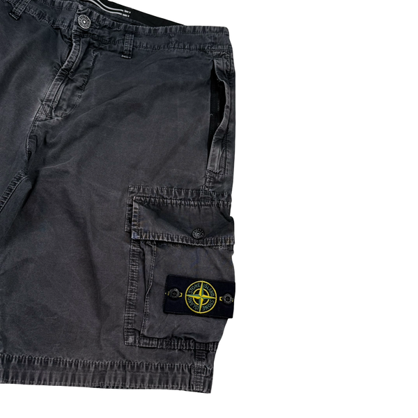 Stone Island  Grey Slim Fit  Cotton Cargo Shorts - 34"