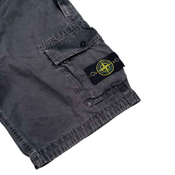 Stone Island  Grey Slim Fit  Cotton Cargo Shorts - 34"