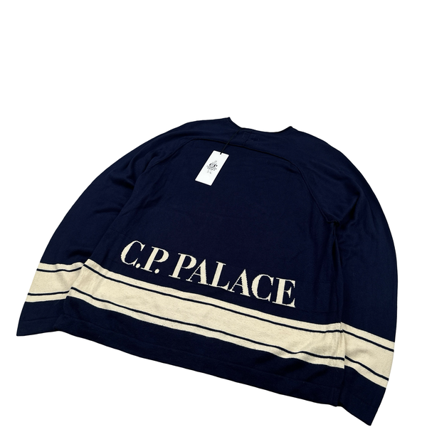 CP Company x Palace Navy Lightweight Spellout Knit - Large