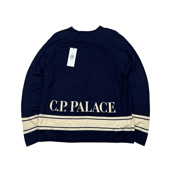 CP Company x Palace Navy Lightweight Spellout Knit - Large
