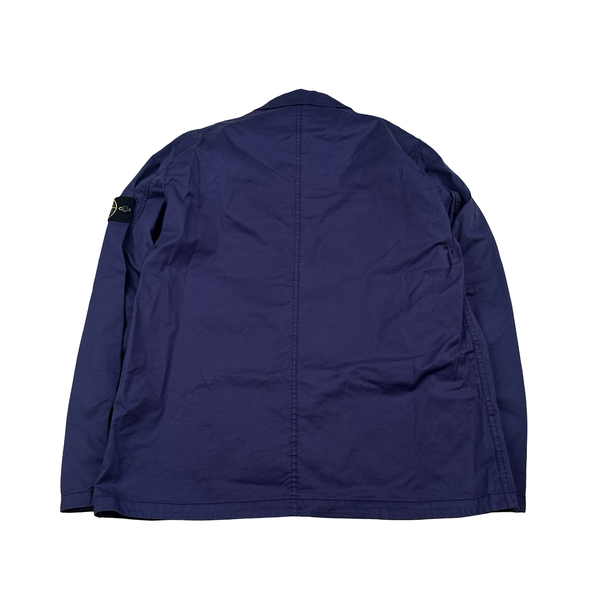 Stone Island 2022 Purple Supima Cotton Spellout Overshirt - XL