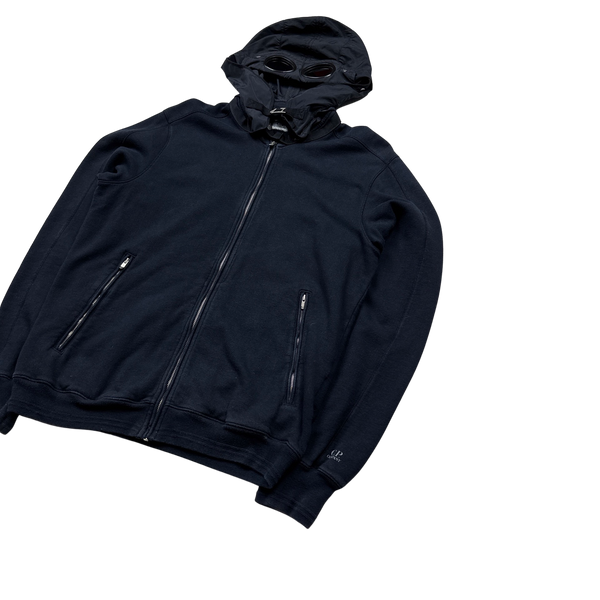 CP Company Navy Goggle Zipped Hoodie - Large