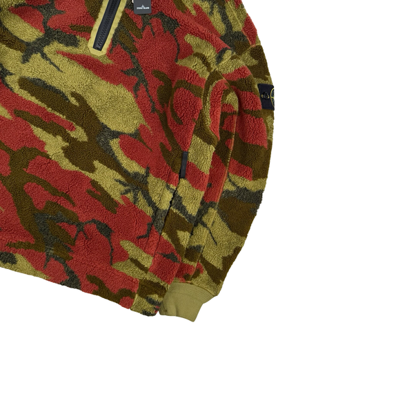 Stone Island 2022 Heritage Camo Teddy Fleece Pullover Hoodie  - Small